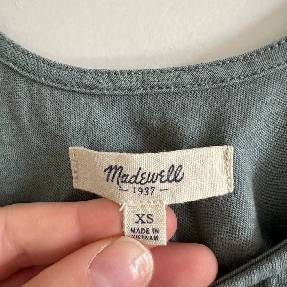 Madewell Teal Strum Side Slit Classic Tank Top Size XS EUC - Picture 7 of 7